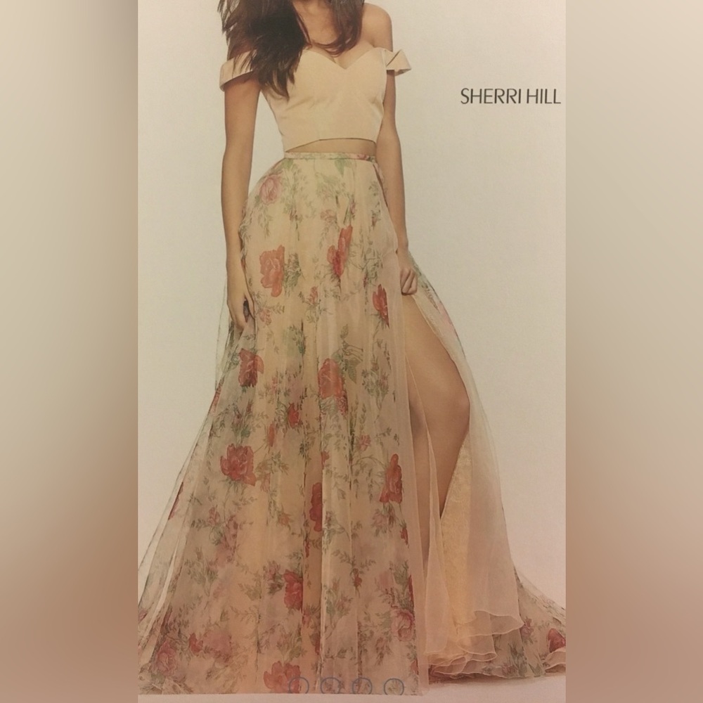 Sherri Hill 2 pc floral prom dress | Sherri Hill 5214